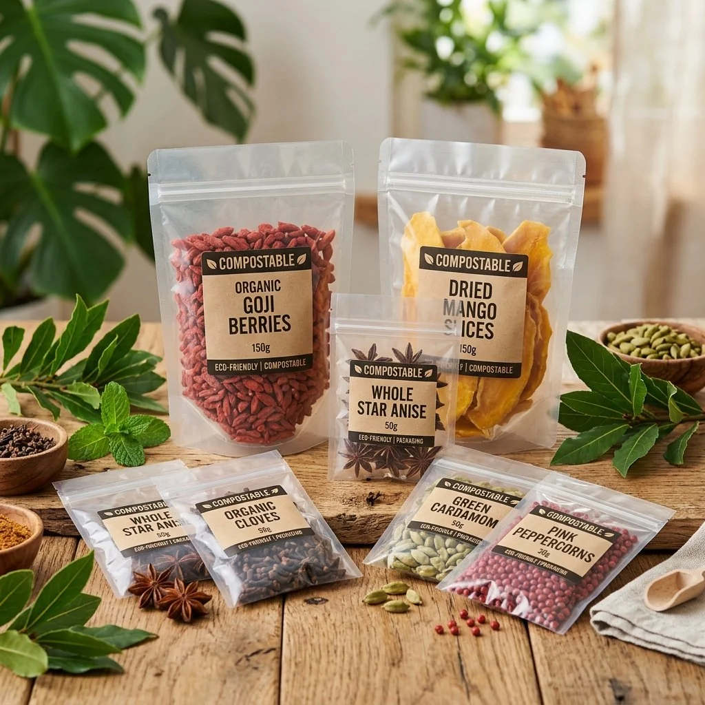 Small Pouches — Food-safe pouches for dry fruits, spices & more. Heat-sealable and non-toxic.